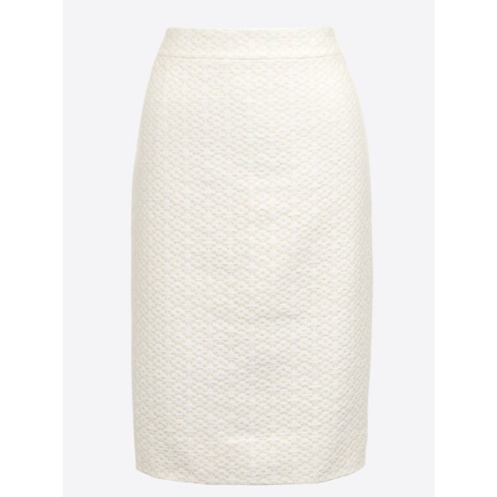 J. Crew Chevron Pencil Skirt in White size 6